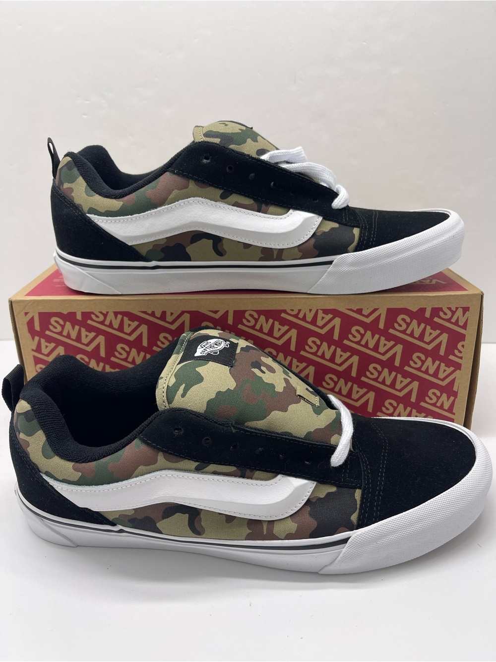 Vans Men’s Sz 13 Knu Skool Camo Black Green VN000D22YJ7 Skate Sneakers